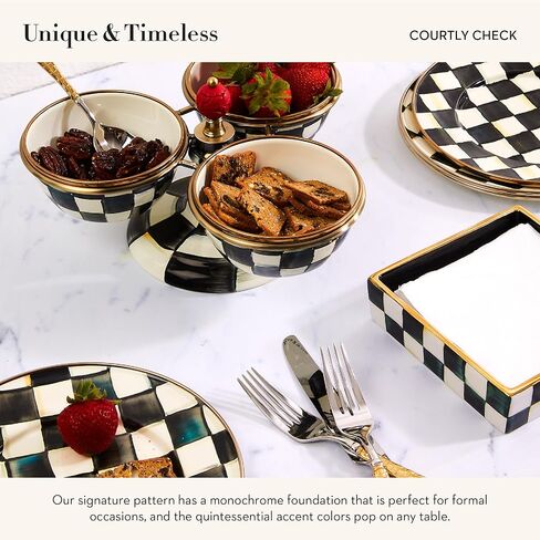 MACKENZIE-CHILDS Courtly Check Luncheon Napkin Holder, Kitchen Napkin Holder for Table and Countertop in Kuwait