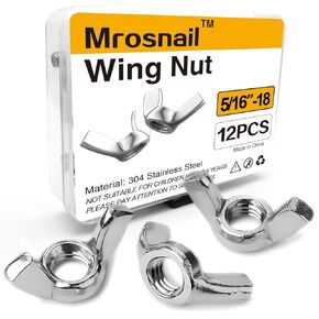 50 PCS Wing Nuts Assorted kit 1/4"-20 5/16"-18 3/8"-16 SAE Steel 3 Size Wing Nut Fasteners,Carbon Steel Zinc Plated Butterfly Wingnuts 1/4 Inch, 5/16 Inch,3/8 Inch,Hand Twist Secure Fasteners