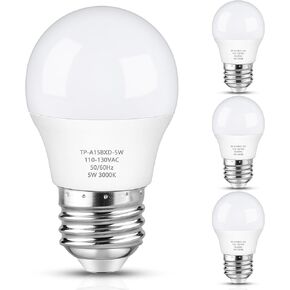 LED Refrigerator Light Bulb, 40 Watt Equivalent A15 Fridge Bulb Waterproof, Daylight White 5000K, 550LM E26 Base, 5W Appliance Bulb, 2-Pack