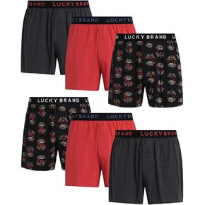 Lucky Brand Men's Classic Knit Boxers 6Pack