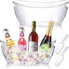 1PC Ice Buckets for parties - Party Cooler for Mimosa Bar Supplies - Extra Large Acrylic Beverage Tub Champagne bucket with 1 Scoop （5.5L)