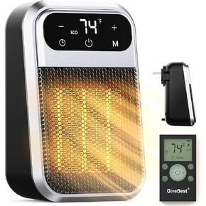 Portable Ceramic Small Space Heater, 1500W/750W Electric Heater with Adjustable Thermostat, Safety Tip Over Switch and Overheat Protection, Normal Fan and Quiet Heater for Office Bedroom Indoor Use