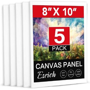 ESRICH 5x7IN Small Canvases for Painting, 60 Pack Mini Canvas Boards for Painting Canvas Primed Acid Free Mini Blank Canvas Panels for Oil Paint,Watercolor,Acrylic Paint,Gouache&Tempera.