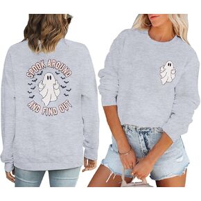 MYHALF Halloween Shirts Womens Salem Broom Sweatshirt Hocus Pocus Tees - Classic Halloween Movie Crew Neck Pullover Fall Tops