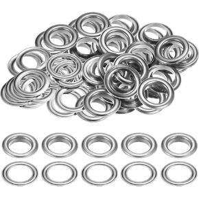 HARFINGTON 40Set Grommets Eyelets with Washers 20mm Copper Metal Eyelets Kit for Fabric Curtain Tarps Leather Belt Shoes Bag DIY, Gold