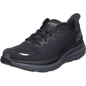 Hoka Men's Clifton 9 Sneaker, Black/White, 10 Wide