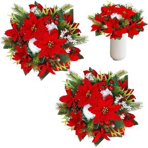 Sggvecsy Artificial Fall Flowers Centerpiece 2Pcs Fake Floral Balls Arrangement Autumn Maple Leaves Decoration with Pumpkins Sunflower for Thanksgiving Home Table Centerpieces Harvest Wedding Decor
