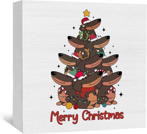 Corgi Christmas Wooden Box Sign, Corgi Christmas Decorations, Corgi Decor, Dog Christmas Decorations, Merry Christmas Wood Signs for Home Office Desk Shelf Table Decor, 5x5 Inch in Saudi Arabia