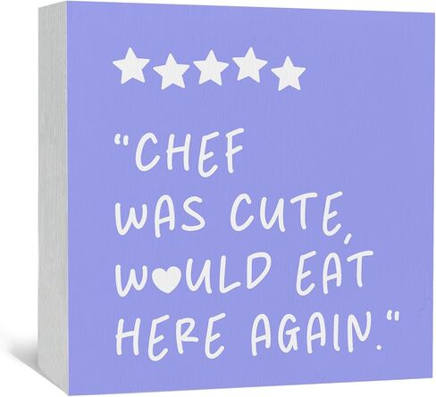 Chef Was Cute Would Eat Here Again Sign Pink, Pink Kitchen Home Decor Sign, Cute Preppy Kitchen Decor Wood Sign Home Decor for Girly Dining Room Restaurant in Saudi Arabia