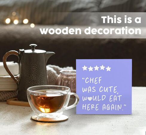 Chef Was Cute Would Eat Here Again Sign Pink, Pink Kitchen Home Decor Sign, Cute Preppy Kitchen Decor Wood Sign Home Decor for Girly Dining Room Restaurant in Saudi Arabia