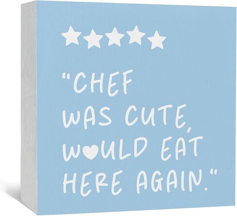 Chef Was Cute Would Eat Here Again Sign Pink, Pink Kitchen Home Decor Sign, Cute Preppy Kitchen Decor Wood Sign Home Decor for Girly Dining Room Restaurant in Saudi Arabia