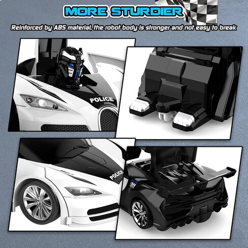 Transforming Remote Control Car, One-Click Becoming Robot Remote Control Car for Boys, Demo Mode, 360° Rotation, Easy to Use, 2.4GHZ, with LED Lights, RC Cars for Christmas Day, Kids 8+ in Saudi Arabia