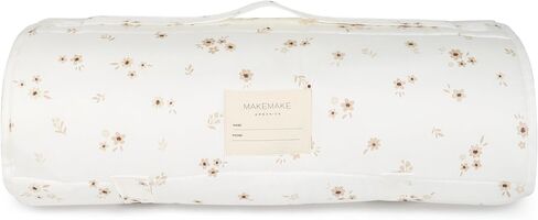 حصيرة قيلولة من القطن العضوي المعتمد من Makemake Organics GOTS مع وسادة قابلة للفصل للأطفال - حقيبة نوم ناعمة للأطفال الصغار والأولاد والبنات - مثالية للرعاية النهارية ومرحلة ما قبل المدرسة ورياض الأطفال - 20 بوصة × 50 بوصة - قوس قزح in Saudi Arabia