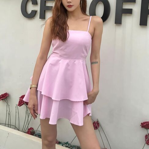 White Dress Women 2024 Summer One-Piece Neckline Strapless Bow Backless Mini Dress in Saudi Arabia