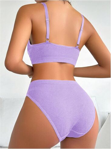 SOLY HUX Women's Lingerie Set 2 Piece Wireless Bra and Panty Underwear Sets in Kuwait