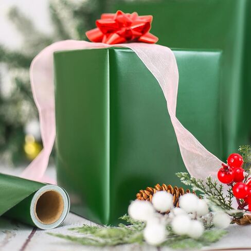 CAMKUZON Pink Matte Wrapping Paper Roll - Solid Color Pearly-Lustre Pink Gift Wrap Paper for Wedding, Birthday, Christmas, Holiday, Baby Shower - 17.4 Inch in Kuwait