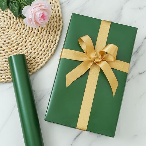 CAMKUZON Pink Matte Wrapping Paper Roll - Solid Color Pearly-Lustre Pink Gift Wrap Paper for Wedding, Birthday, Christmas, Holiday, Baby Shower - 17.4 Inch in Kuwait