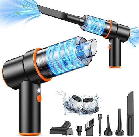 KMM Handheld Car Vacuum Cleaner, 9000Pa Vacuum Cleaner and Air Duster, 120W High Power Wet and Dry Handheld Car Vacuum Cleaner with LED Light and Multi-Nozzles for Car, Home, Office, Pet in Saudi Arabia