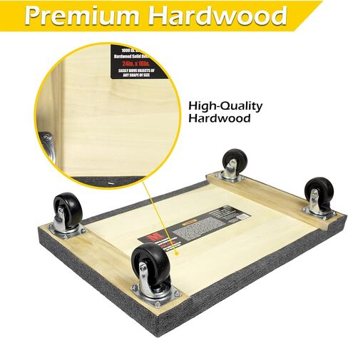 MaxWorks 50952 1000 lbs. Capacity 24 in. x 16 in. Hardwood Furniture Moving Dolly in Kuwait
