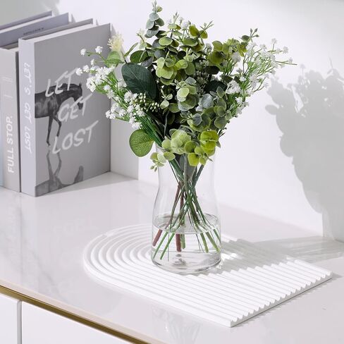 Fake Flowers with Vase, Artificial Silk Roses in Vase, Faux Plants in Glass Vase for Coffee Table Decor, Living Room Bathroom Plant Decor, Centerpiece Table Decorations in Saudi Arabia