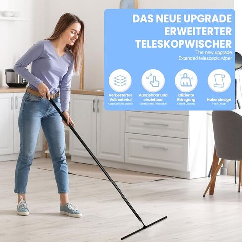 60" Telescopic Shower Squeegee for Glass Doors, Stainless Window Squeegee for Home, Shower Squeegee for Tile Shower Walls, Shower Glass Cleaner Squeegee, Glass Squeegee Bathroom Shower in Saudi Arabia