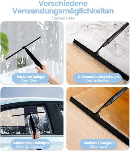 60" Telescopic Shower Squeegee for Glass Doors, Stainless Window Squeegee for Home, Shower Squeegee for Tile Shower Walls, Shower Glass Cleaner Squeegee, Glass Squeegee Bathroom Shower in Saudi Arabia