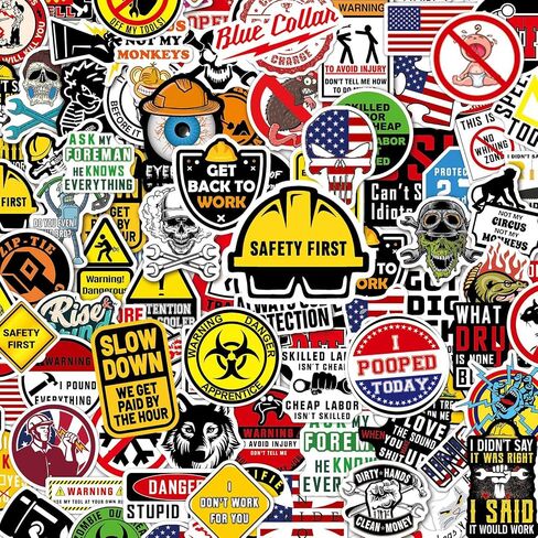 150 PCS Funny Hard Hat Stickers for Adults, Blue Collar Gifts Hardhat Stickers, Waterproof Vinyl Hard Hat Accessories Stickers for Helmet Toolbox Car Construction Electrician Mechanic in Saudi Arabia