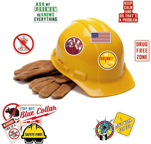 150 PCS Funny Hard Hat Stickers for Adults, Blue Collar Gifts Hardhat Stickers, Waterproof Vinyl Hard Hat Accessories Stickers for Helmet Toolbox Car Construction Electrician Mechanic in Saudi Arabia