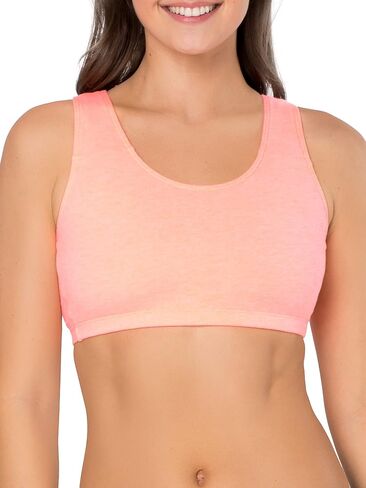 Fruit of the Loom Women's Built Up Tank Style Sports Bra 6 Pack, Black/White/Heather Grey, 48 in Saudi Arabia