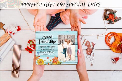 Sister Picture Frame Gifts, Wooden Me and My Sister Photo Frame Gift for Women Sister Friend, Rustic Best Sister Frame Gifts for Birthday Christmas Graduation, Big Sis and Lit Sis -D(15) in Kuwait