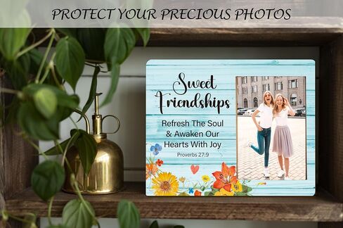 Sister Picture Frame Gifts, Wooden Me and My Sister Photo Frame Gift for Women Sister Friend, Rustic Best Sister Frame Gifts for Birthday Christmas Graduation, Big Sis and Lit Sis -D(15) in Kuwait