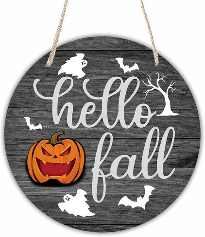 Halloween Welcome Wooden Decoration-The Witch Is In With Witch Hat & Spiderweb Hanging Decor With A Rope-Indoor Welcome Hanging Sign Plaque-Halloween Round Wall Hanger For Home-A10 in Saudi Arabia