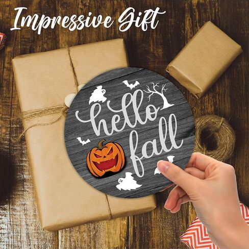 Halloween Welcome Wooden Decoration-The Witch Is In With Witch Hat & Spiderweb Hanging Decor With A Rope-Indoor Welcome Hanging Sign Plaque-Halloween Round Wall Hanger For Home-A10 in Saudi Arabia