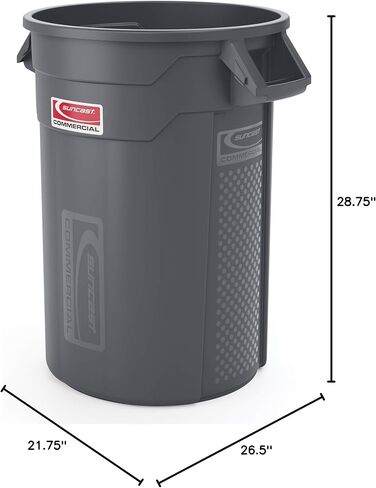 Suncast Commercial Products 44 Gallon Utility Trash Can, Blue, TCU44BL in Kuwait