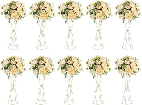 Set of 4 Wedding Centerpieces Geometric High Gold Vases - 23.6" Floral Table Decorations Metal Vases for Wedding Anniversary Celebration Party Birthday Events Aisle Home Decor in Kuwait