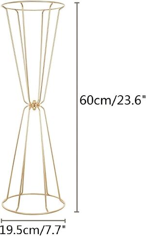 Set of 4 Wedding Centerpieces Geometric High Gold Vases - 23.6" Floral Table Decorations Metal Vases for Wedding Anniversary Celebration Party Birthday Events Aisle Home Decor in Kuwait