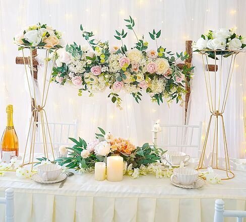 Set of 4 Wedding Centerpieces Geometric High Gold Vases - 23.6" Floral Table Decorations Metal Vases for Wedding Anniversary Celebration Party Birthday Events Aisle Home Decor in Kuwait