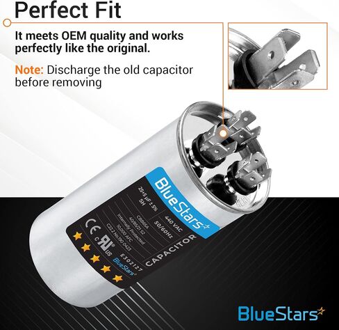 120 uf 370-440VAC Volts ±5% Round Run Capacitor 50/60 Hz AC Electric Replacement Part by Blue Stars in Kuwait