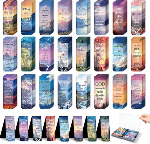 48 Piece Bible Verse Magnetic Bookmarks - Christian Scripture Inspirational Book Marks with Boxes - Religious Motivational Book Marker Prayer Page Clips for Women & Men Reading Gifts in Saudi Arabia