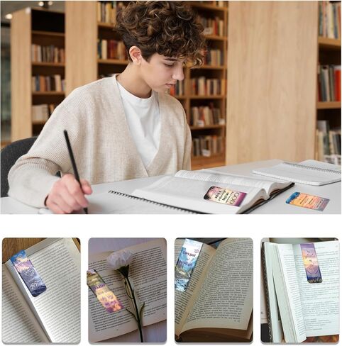 48 Piece Bible Verse Magnetic Bookmarks - Christian Scripture Inspirational Book Marks with Boxes - Religious Motivational Book Marker Prayer Page Clips for Women & Men Reading Gifts in Saudi Arabia