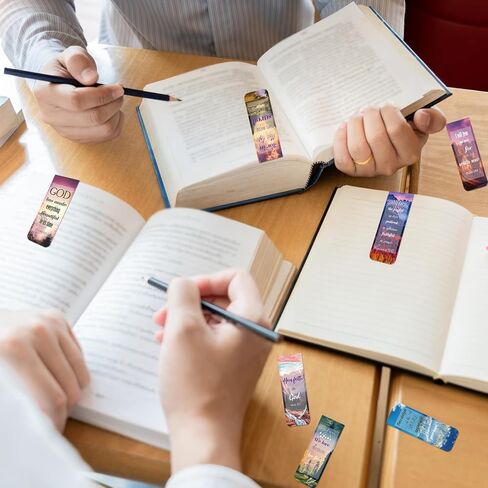 48 Piece Bible Verse Magnetic Bookmarks - Christian Scripture Inspirational Book Marks with Boxes - Religious Motivational Book Marker Prayer Page Clips for Women & Men Reading Gifts in Saudi Arabia
