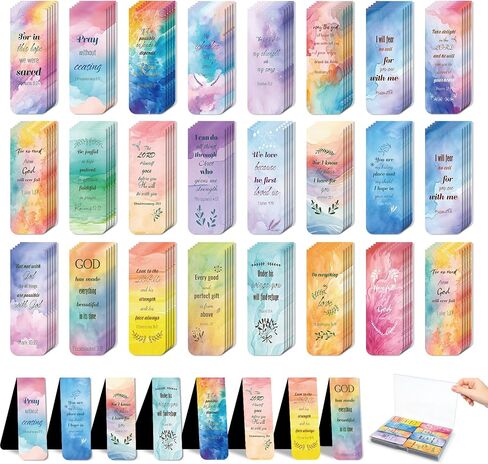 48 Piece Bible Verse Magnetic Bookmarks - Christian Scripture Inspirational Book Marks with Boxes - Religious Motivational Book Marker Prayer Page Clips for Women & Men Reading Gifts in Saudi Arabia