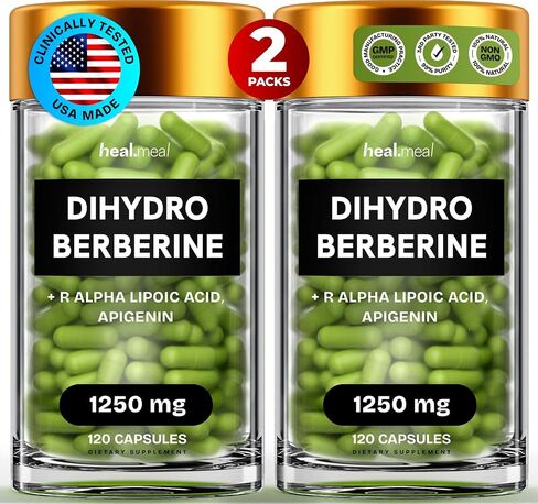 Dihydroberberine Supplement - Berberine With Ceylon Cinnamon - Dehydro Berberine Supplement - Super Berberine Supplement with Apigenin & R Alpha Lipoic Acid - Hydroberberine 1,250 mg , 120 Capsules in Saudi Arabia