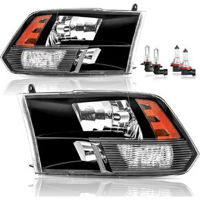 Headlights for 2009-2018 Dodge Ram 1500/2010-2018 Dodge Ram 2500 3500 Quad Pickup Driver & Passenger Side (Not Fit Factory Projector Style)
