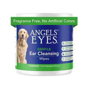 ANGELS' EYES Ear Cleansing Wipes for Dogs and Cats |Removes Dirt, Wax, Odor | Reduce Infections and Itching | No Artificial Colors or Fragrance | 100ct