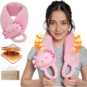 Microwavable Heating Pad for Neck and Shoulders and Back, Heatable Axolotl Neck Pillow Weighted Pain Relief Gift for Men Women