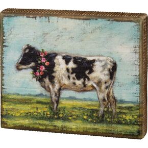 Primitives by Kathy Cow Rows Box Sign, 16" x 7.50" x 1.75"