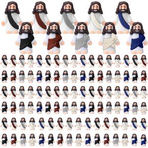 Bememo 100 Pcs Jesus Toys Little Jesus Figurine Miniature Jesus Doll Tiny Jesus Figurine to Hide and Seek Classic Religious Gifts for Easter Egg Stuffers (Multicolor)