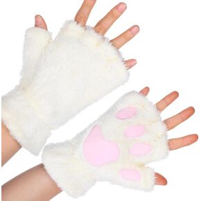Cat Paws Gloves Soft Hand Paw Gear Bear Furry Paw Fingerless Cat Mittens Halloween Cosplay Costume Accessories