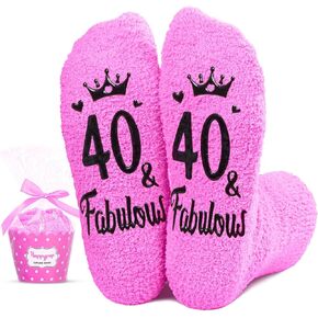 HAPPYPOP 40th Years Old Birthday Gifts for Women - Socks for 40 Year Olds, Best Gifts for 40 Year Old Middle Aged Woman, Gift Ideas for 40 Year Olds